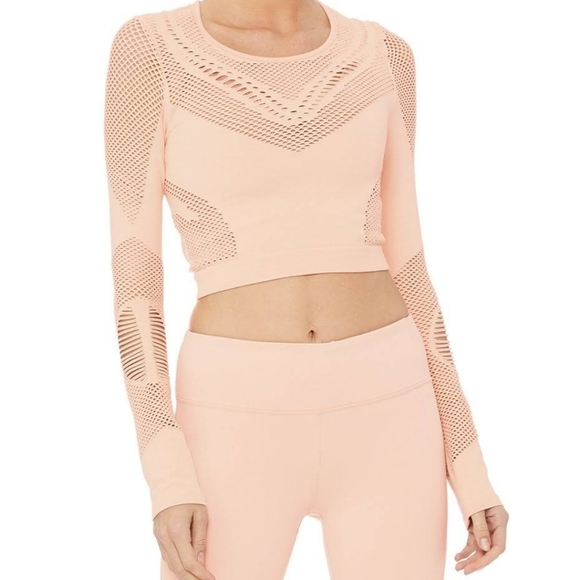 ALO Yoga Tops - Two Alo Siren Long Sleeve Crop Tops